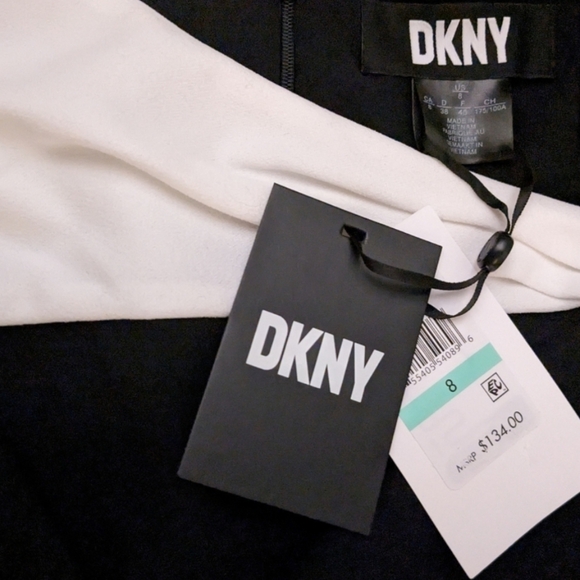 Dkny Sheath Colorblock Asymmetric Drape Dress Size 8 Nwt❤ - Picture 7 of 7